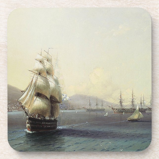 Sailing Warship Frigate Ships Ocean Seas Coaster (Front)