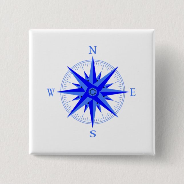 Sailing - Wind Rose Compass Nautical Shirt 15 Cm Square Badge (Front)