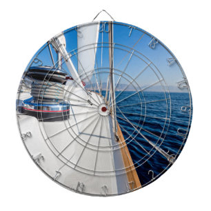 Sailing Yacht at Sea Dart Board – Nautical Ocean 