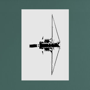 Sailing Yacht Reflected in Still Waters Calm Sea Poster