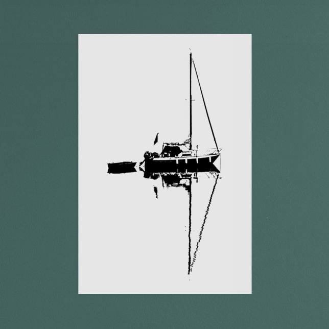 Sailing Yacht Reflected in Still Waters Calm Sea Poster (Creator Uploaded)