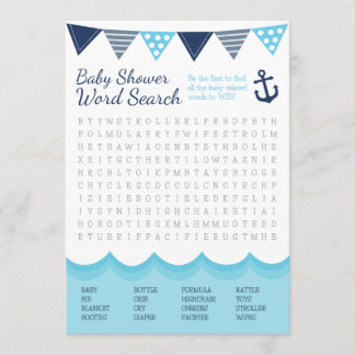 Sailor Baby Word Search Game Card