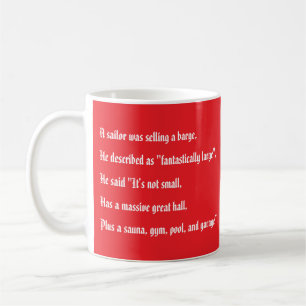 Sailor, Barge Owner, or Canal Lover Limerick on a Coffee Mug