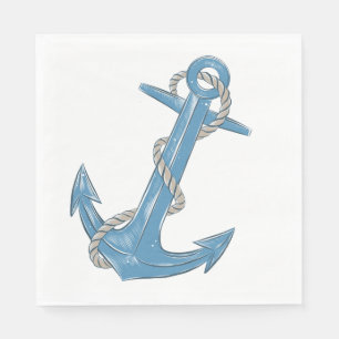 Sailor Beach Ocean Blue Nautical Wedding Napkin