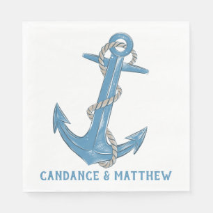 Sailor Beach Ocean Blue Nautical Wedding Napkins