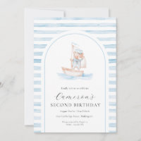 Sailor Bear Blue Stripe Arch Birthday