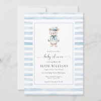 Sailor Bear Captain Blue Stripe Baby Shower