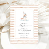 Sailor Bear Tan Stripe Baby Shower