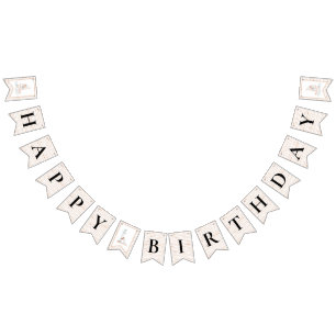 Sailor Bear Tan Stripe Birthday Bunting Flags