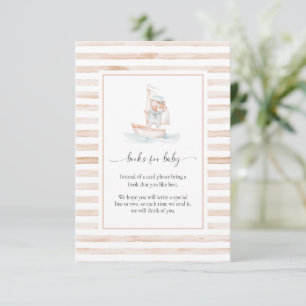 Sailor Bear Tan Stripe Books Request Insert Card