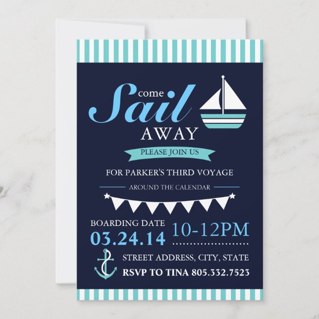 Sailor Birthday Invitation (Front)