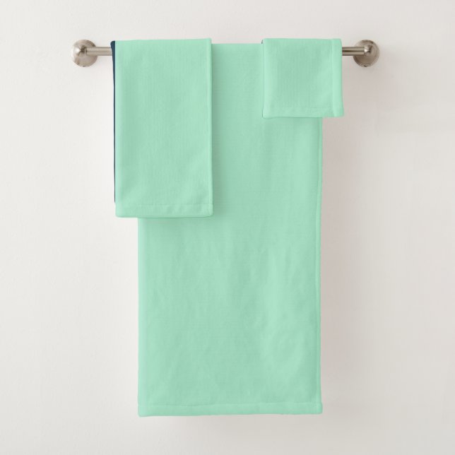 Sailor Blue and Mint Bath Towel Set (Insitu)