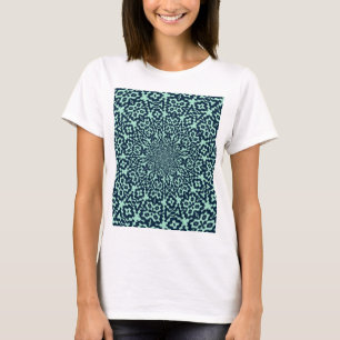 Sailor Blue and Mint Bold Kaleidoscope Pattern T-Shirt