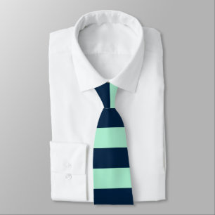 Sailor Blue and Mint Horizontal Stripes Tie