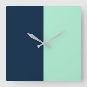 Sailor Blue and Mint Square Wall Clock