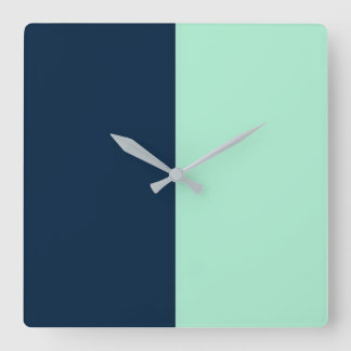 Sailor Blue and Mint Square Wall Clock