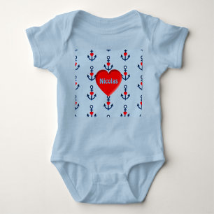sailor blue baby bodysuit