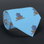 Sailor! Blue Sailing Ship Necktie<br><div class="desc">This is a novel and attractive tie for that favourite man in your life. For the person who loves the sea and all things on it, viz. ships, boats, ferries, paddle boards, jet skis, and more, then this tie is the right gift! Many men like blue so this makes a...</div>