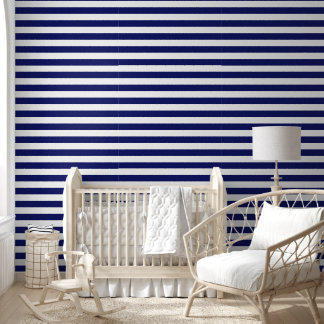 Sailor Blue & White Stripes (medium scale) Wallpaper