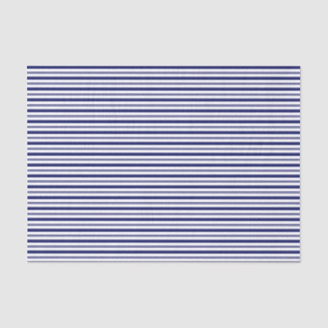 Sailor Blue & White Stripes (small scale) Tissue Paper (Front)