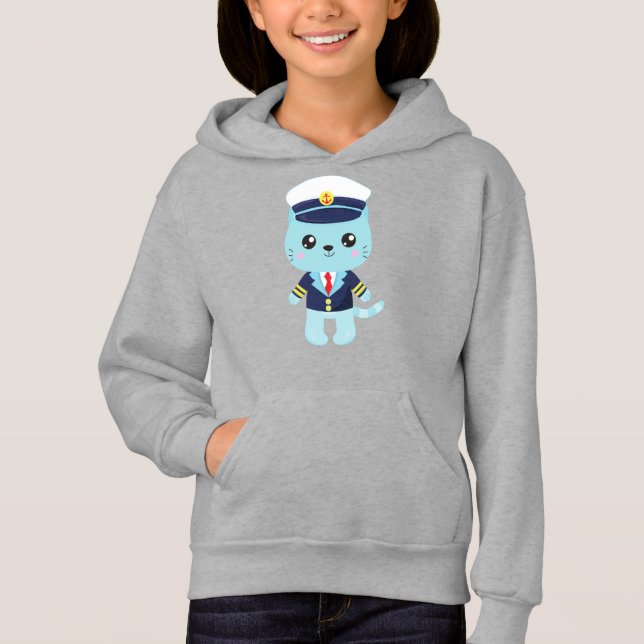 Sailor Cat, Sailor Hat, Boat Captain, Blue Cat (Front)
