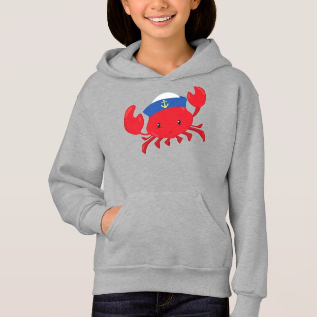 Sailor Crab, Cute Crab, Sailor Hat, Sailing, Sea (Front)