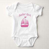 Sailor Girl Pink Sailboat Bodysuit