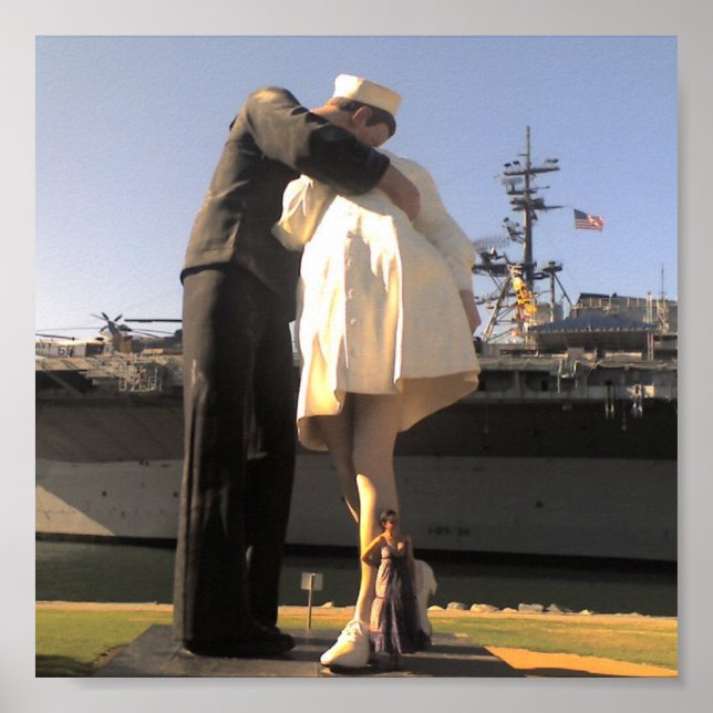 Sailor kissing Nurse in San Diego Print (Front)