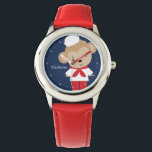 Sailor Monkey Personalised Kid's Watch<br><div class="desc">This fun watch features a sweet vector illustration of a cute monkey wearing a sailor suit and can be personalised with your child's name or monogram.</div>