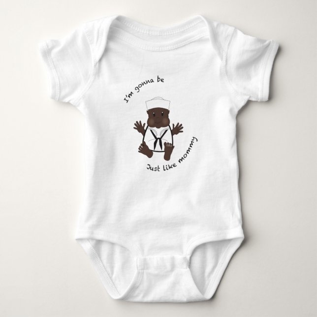 Sailor mummy baby bodysuit (Front)