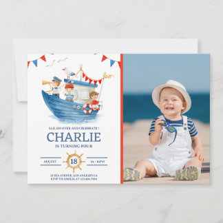 Sailor Nautical Summer Photo Invitation