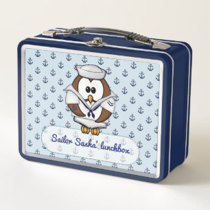 Sailor owl  - metal lunchbox