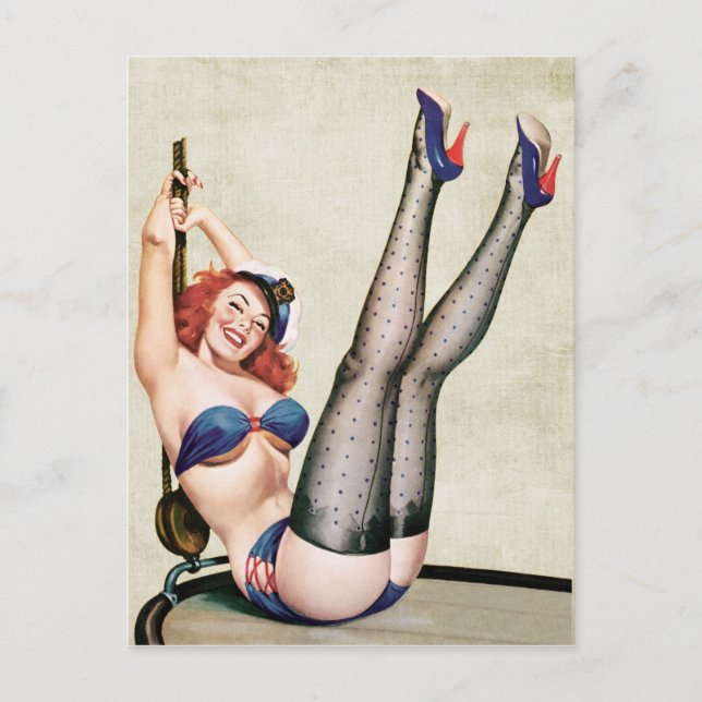 Sailor Pin up Girl Postcard (Front)