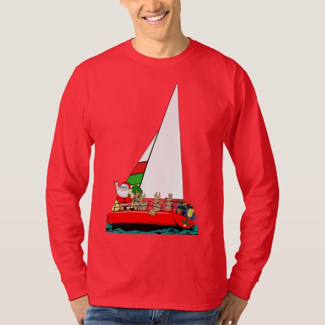 Sailor Santa Sails at Christmas T-Shirt (Front)