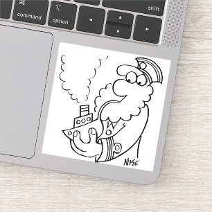 Sailor Smoking a Ship-Shaped Pipe. Funny