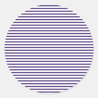 Sailor Stripes - Navy Blue and White Classic Round Sticker