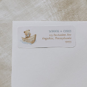 Sailor Teddy Bear Baby Shower Return Address