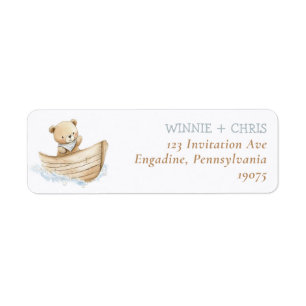 Sailor Teddy Bear Baby Shower Return Address