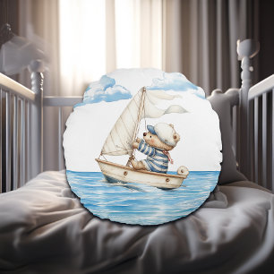 Sailor Teddy Bear Round Cushion