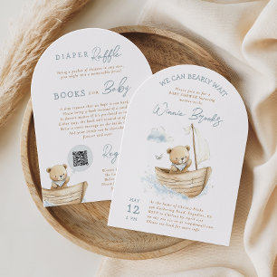 Sailor Teddy Bear We Can Bearly Wait Baby Shower Invitation