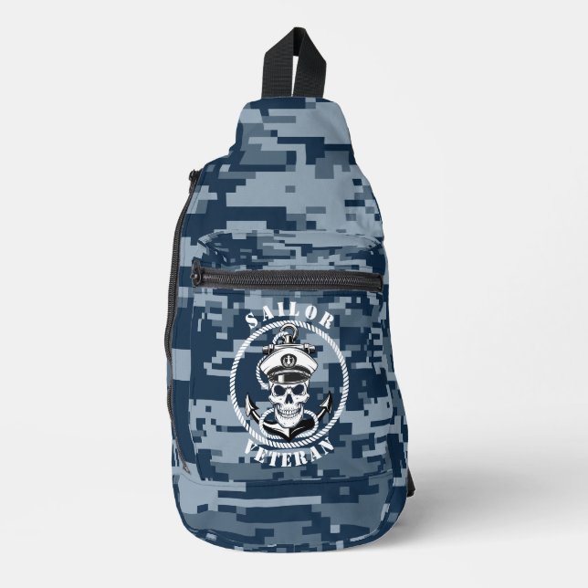 Sailor Veteran Nautical Pride Skull Sling Bag (Front)