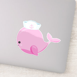 Sailor Whale, Cute Whale, Little Whale, Pink Whale