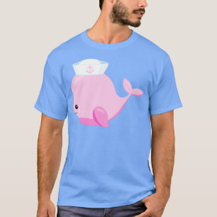 Sailor Whale Cute Whale Little Whale Pink Whale T-Shirt