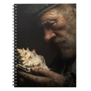Sailor with Seashell Ocean Notebook