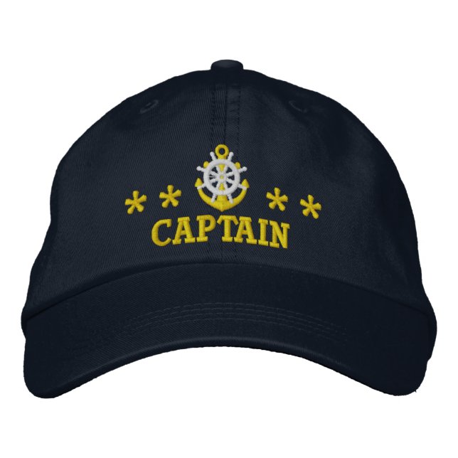 Sailors captain nautical motif embroidered hat (Front)