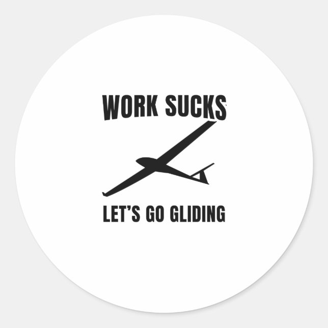 Sailplane | Glider Aviation Soaring Gliding Gifts Classic Round Sticker (Front)