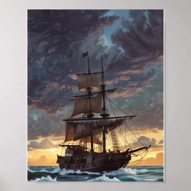 Sails of Adventure: A Nautical Jour Poster (Front)