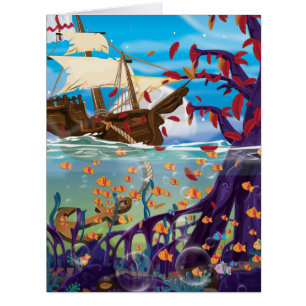 Sailship Dropping Anchor