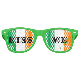 Sain Patricks Day & Irish Flag /shades Kiss Me Retro Sunglasses
