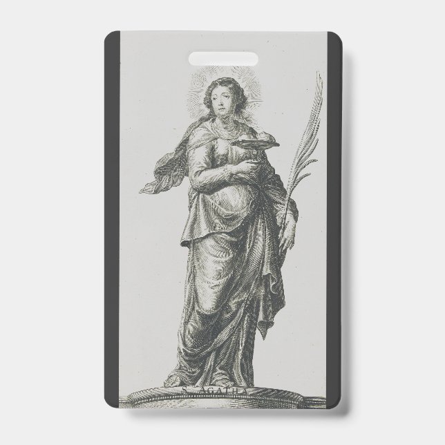 Saint Agatha of Sicily Volcanic Grace Art ID Badge (Front)
